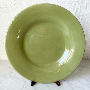Pottery Barn Sausalito Sage Green Dinner Plate Rustic Hand Painted 12.25"